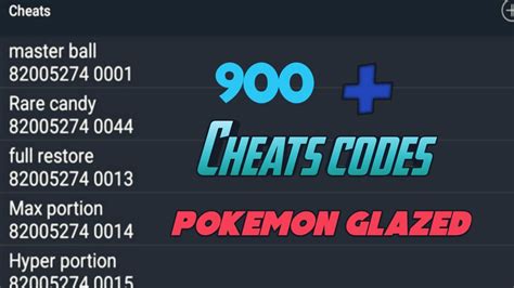 pokemon glazed cheats